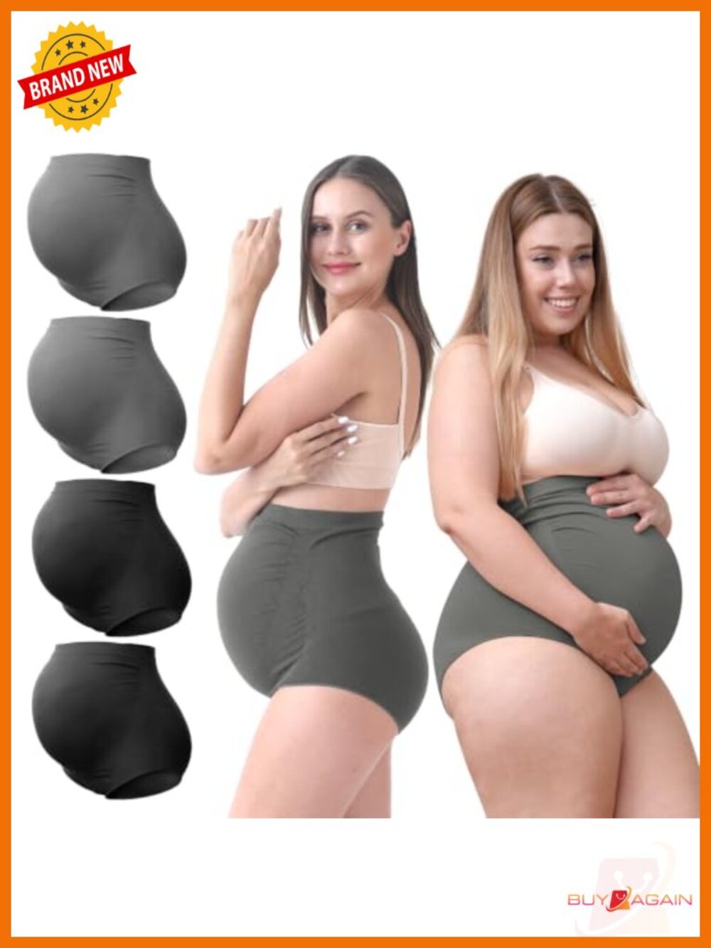 women's high waist maternity over bump panties seamless soft 4 pack